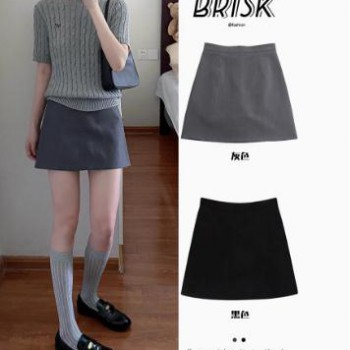 黑色西装短裙女夏季大码胖M高腰显瘦梨形身材小个子a字包臀半身裙