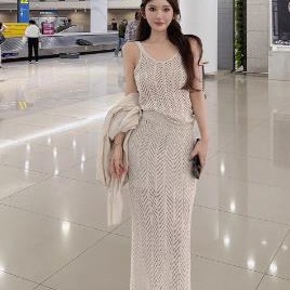 媛媛【温柔织物】套装夏女2025新款高级感背心裙子两件套#TZ0690