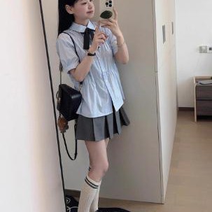温柔系炸街奶乖套装女夏季学院风jk制服百褶裙穿搭连衣裙一整套