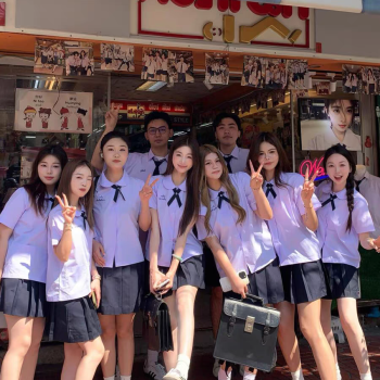 泰式泰国校服女jk制服学生衬衫初中高中生合唱演出服毕业班服套装